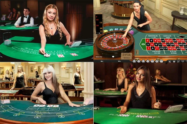 Dealer memandu permainan kartu pada meja live
